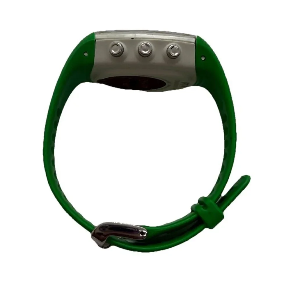 Polar FT4 Unisex Digital Watch White Square Face Kelly Green Silicone Strap WR30